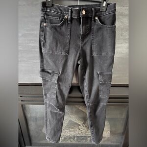 Express Black Mid-Rise Cropped Jeans